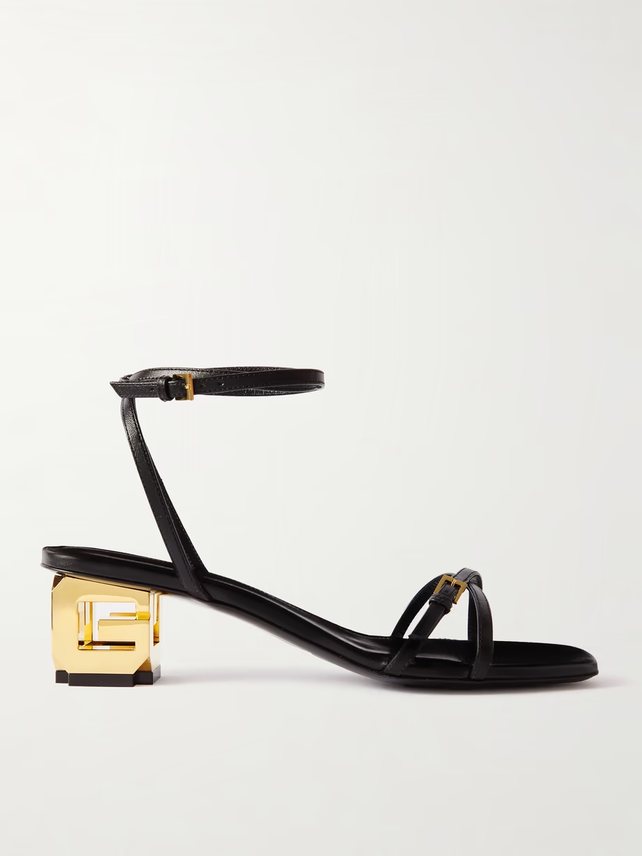 Buckle-embellished leather sandals