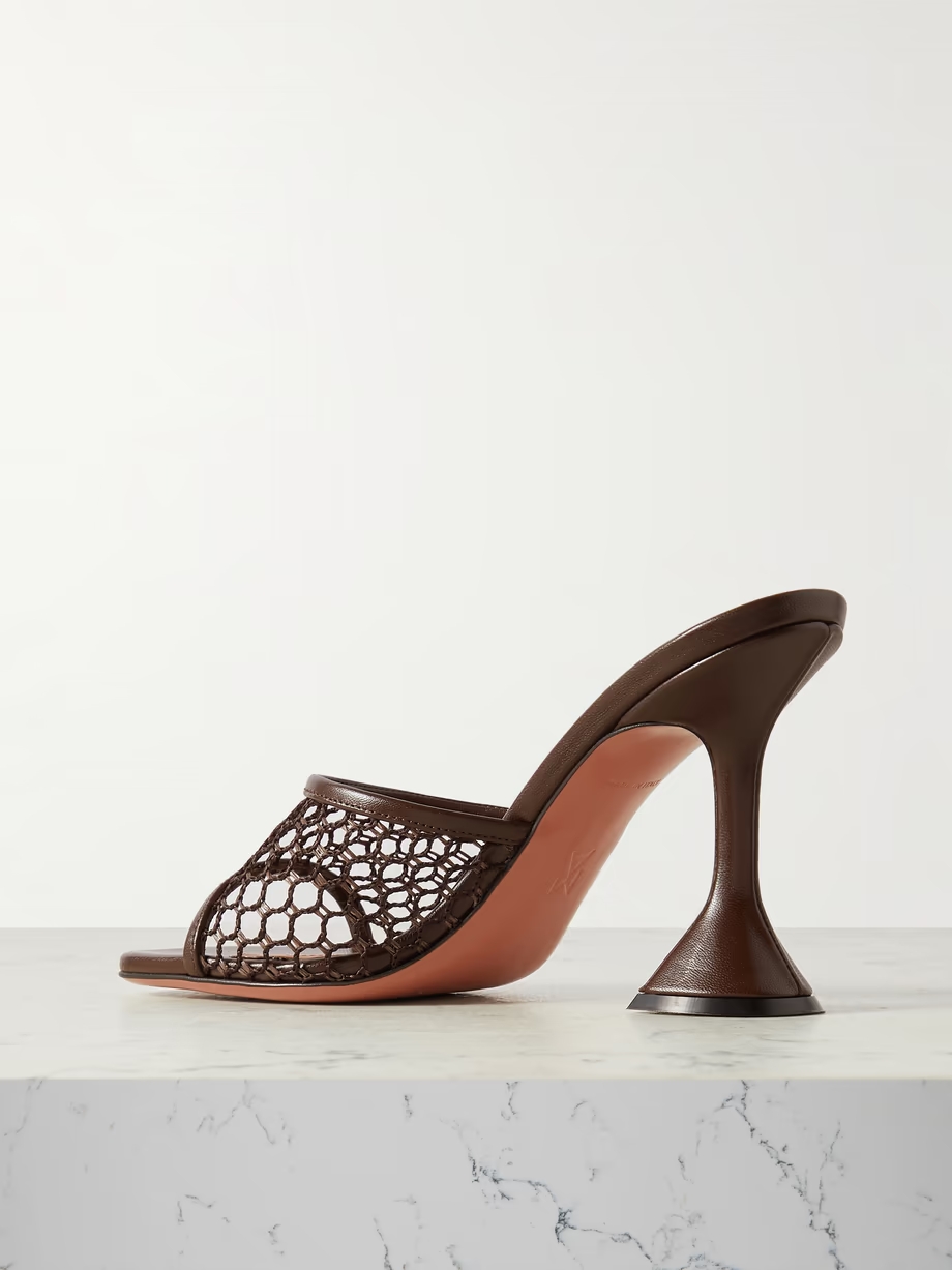 Lupita fishnet and leather mules