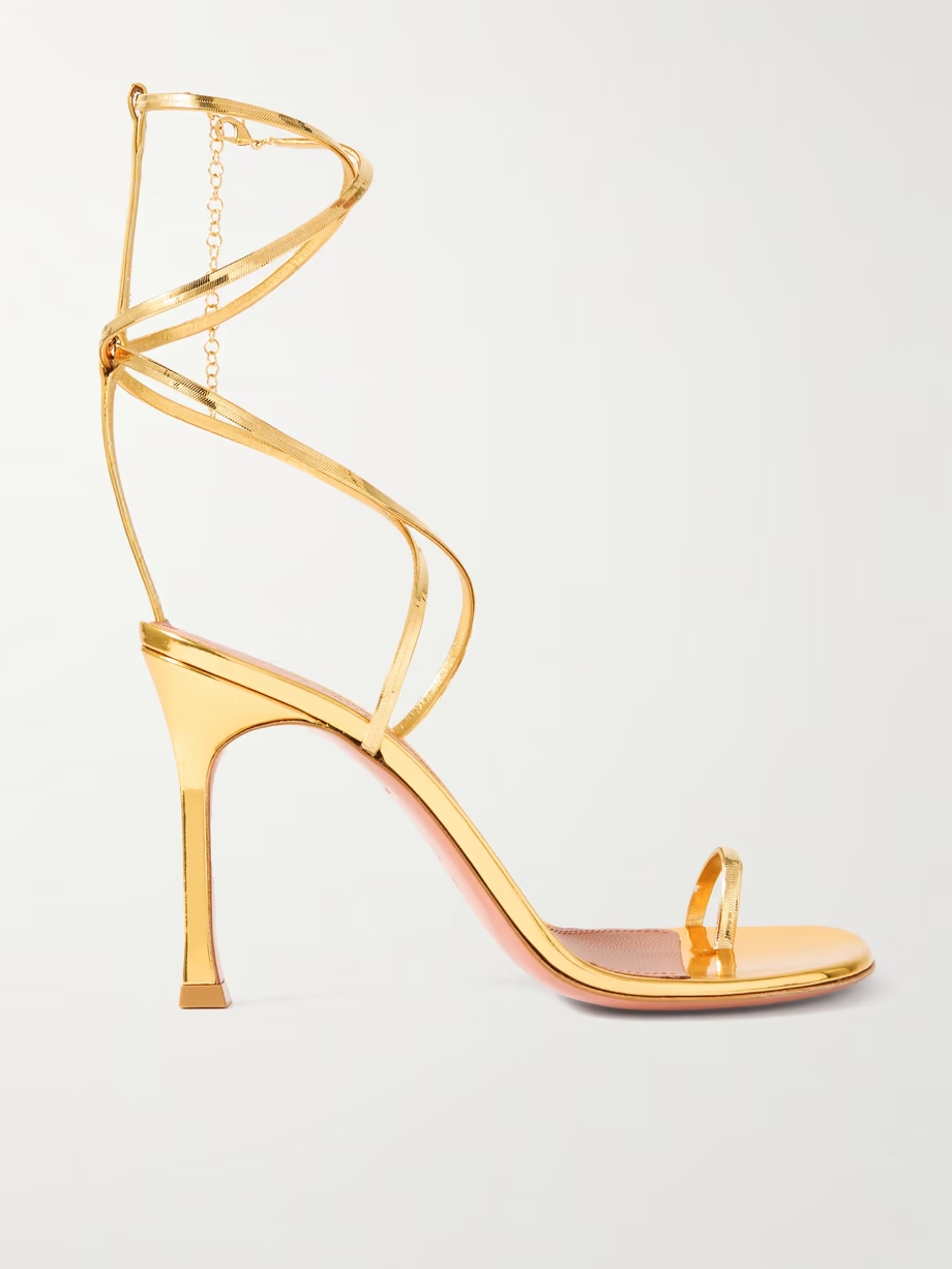 Henson embellished metallic leather sandals