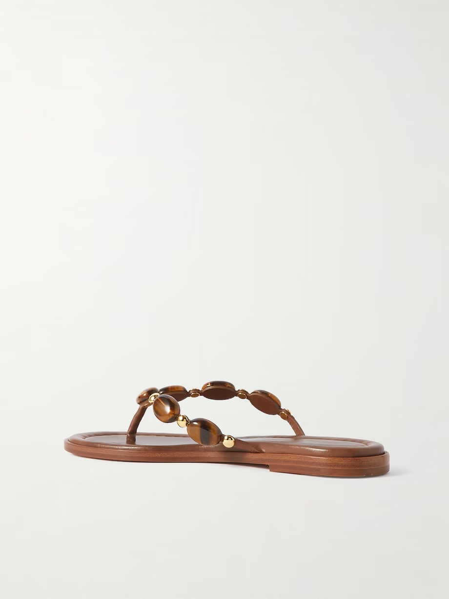 Shanti embellished leather thong sandals