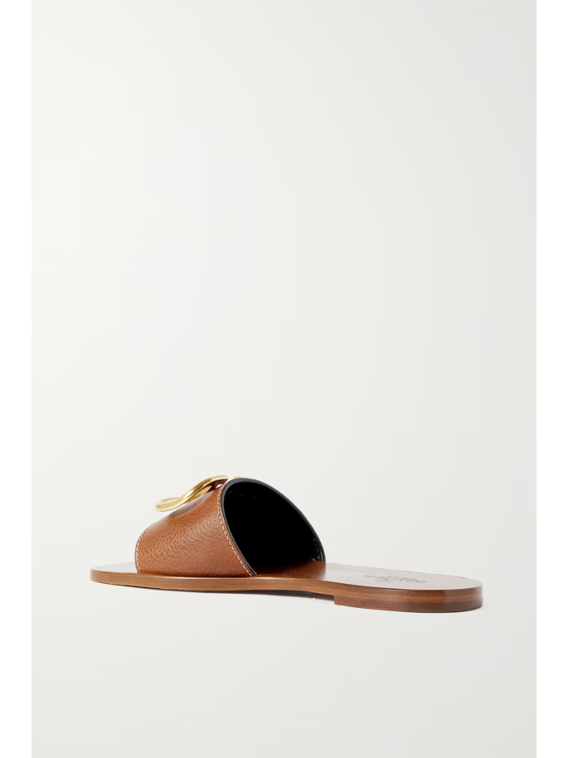 Valentino Garavani VLOGO textured-leather slides