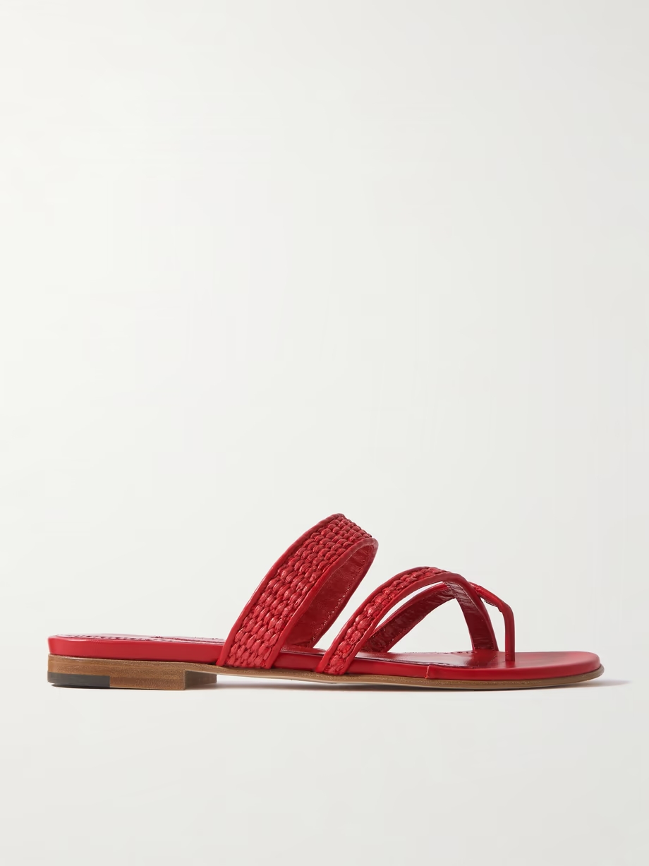 Susara 10 raffia and leather sandals