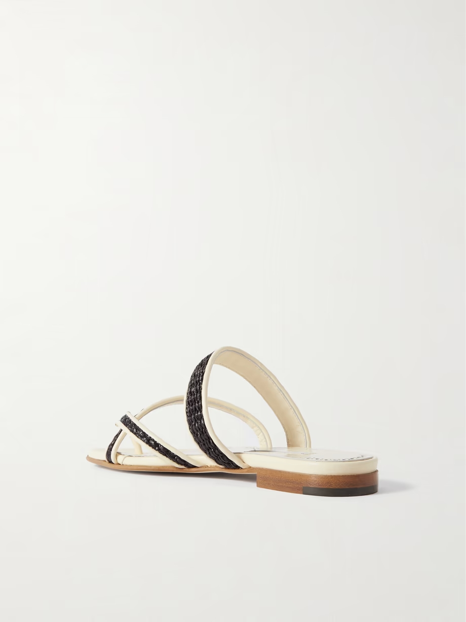 Susara raffia and leather sandals