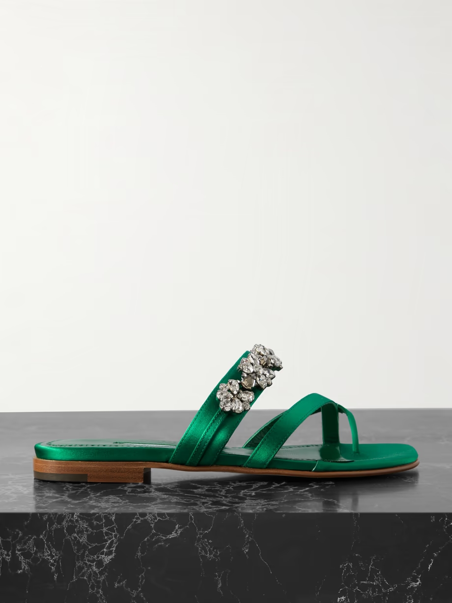 Perlusa crystal-embellished satin sandals