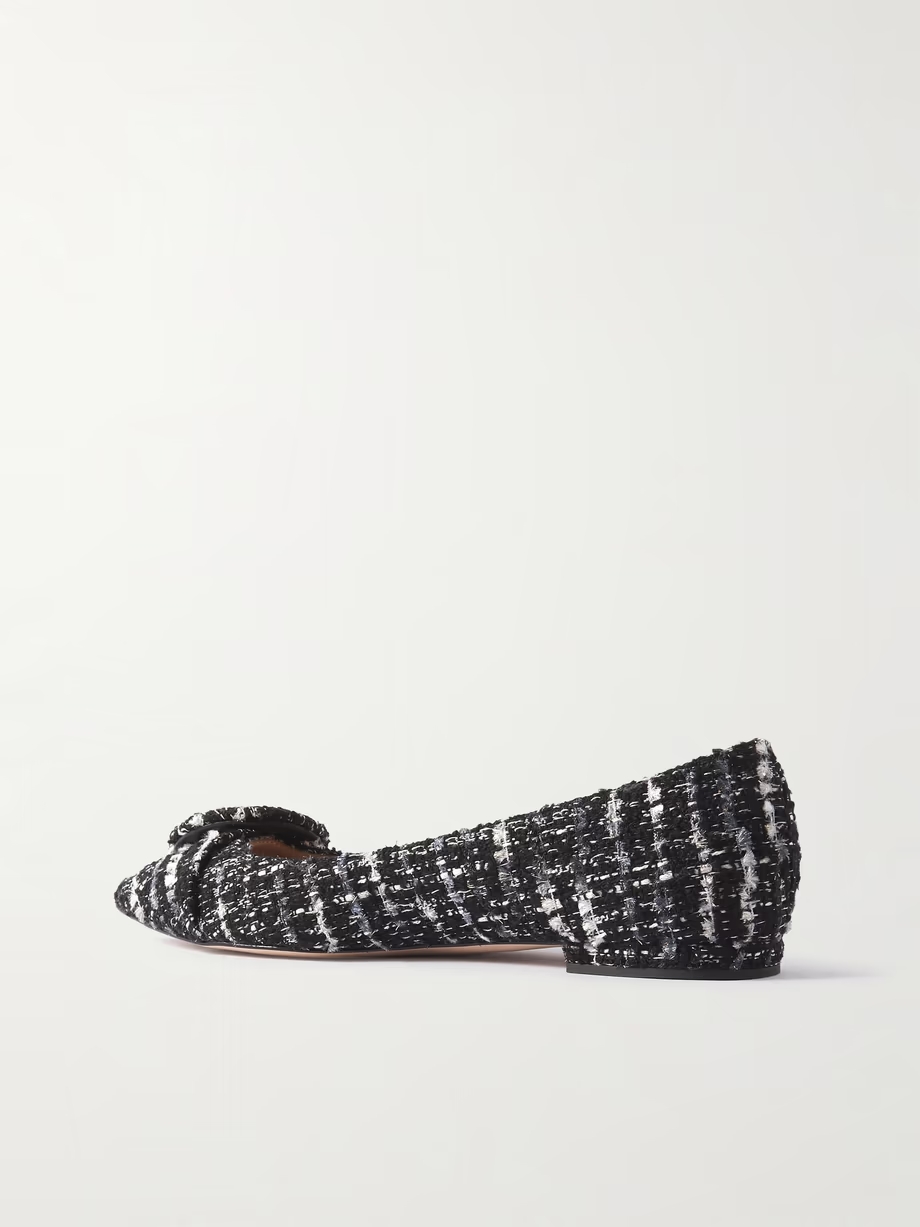 Venezia bouclé-tweed point-toe flats