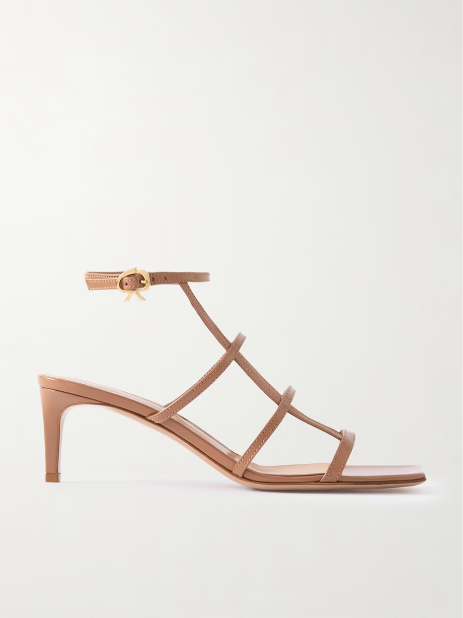 55 glossed-leather sandals