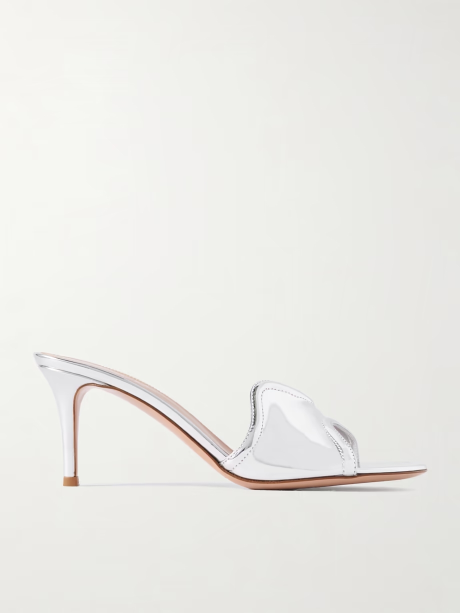 Lucrezia 70 mirrored-leather mules