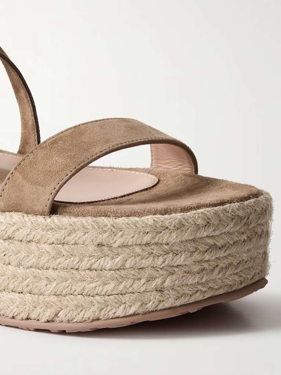 40 suede and raffia platform espadrilles