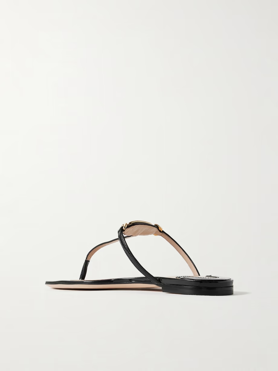 Whitney logo-embellished patent-leather sandals