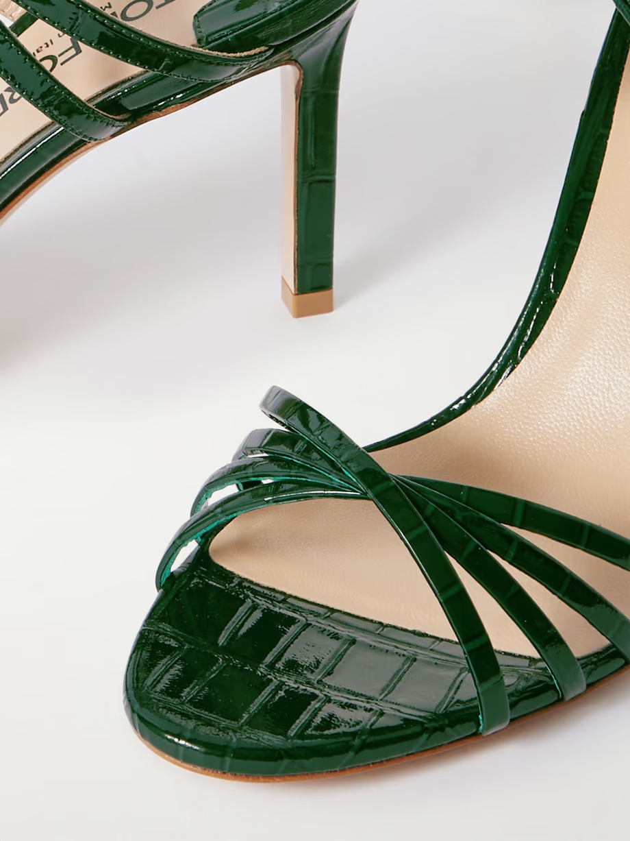 Angelica croc-effect leather sandals