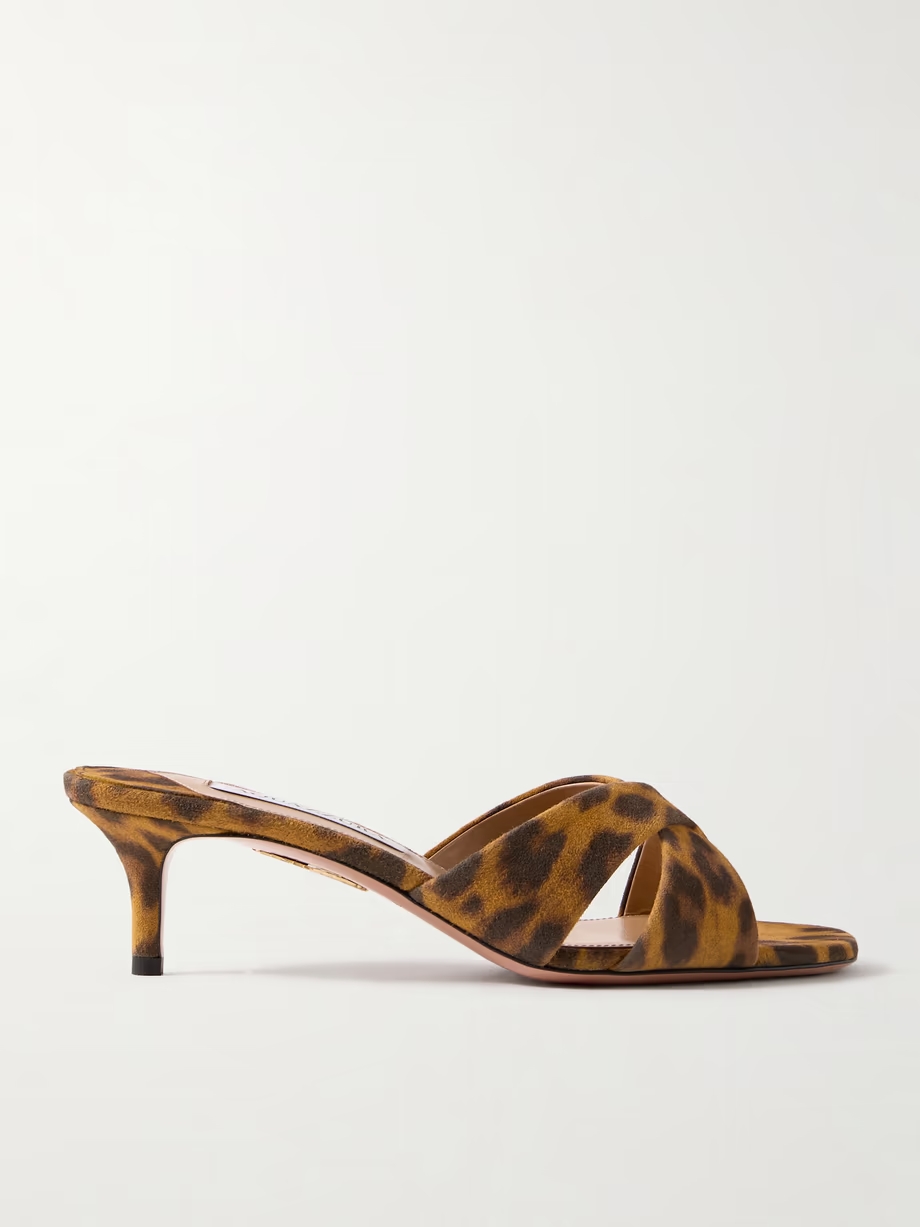 Divine 50 leopard-print suede mules