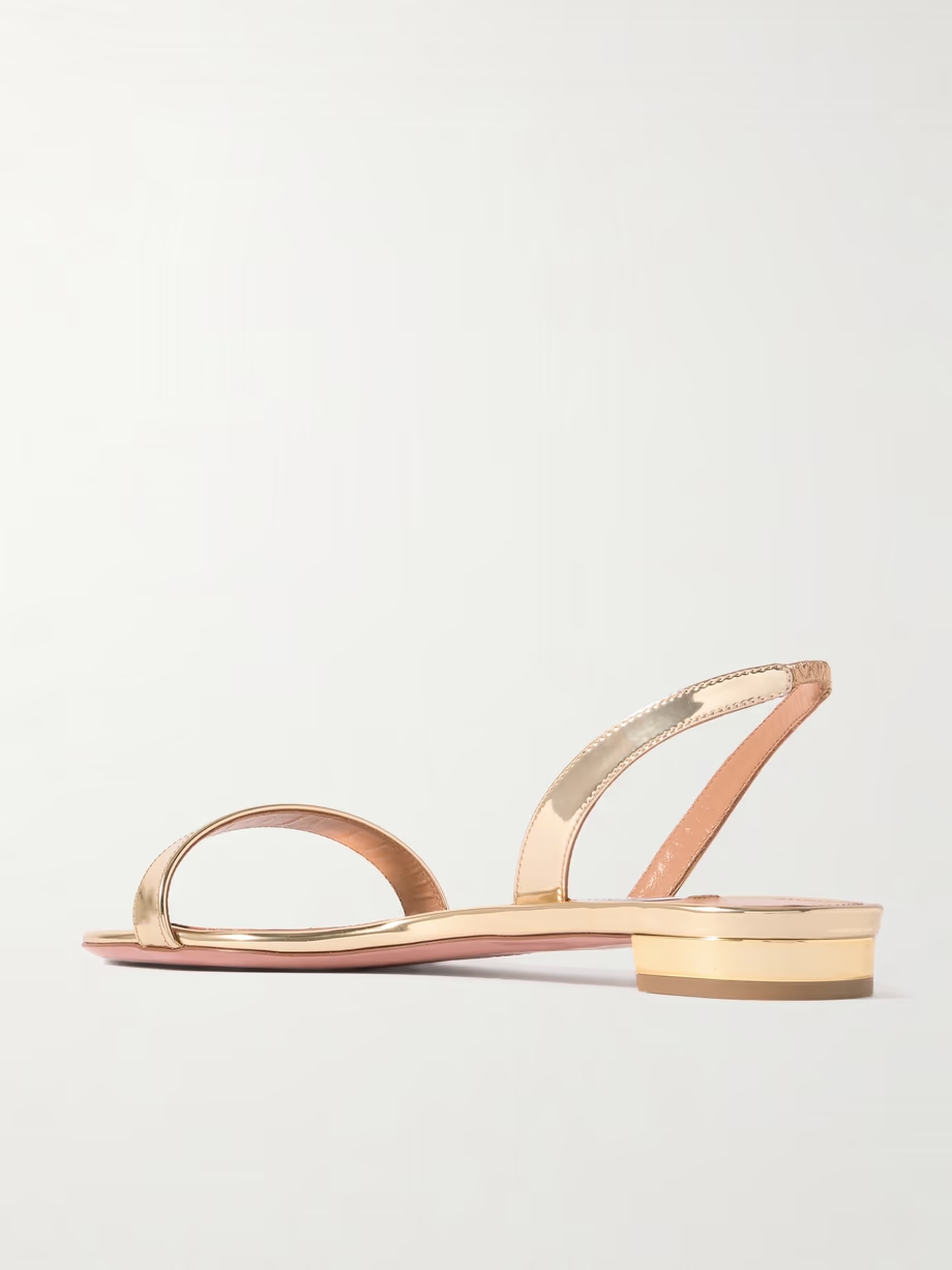 So Nude mirrored-leather slingback sandals