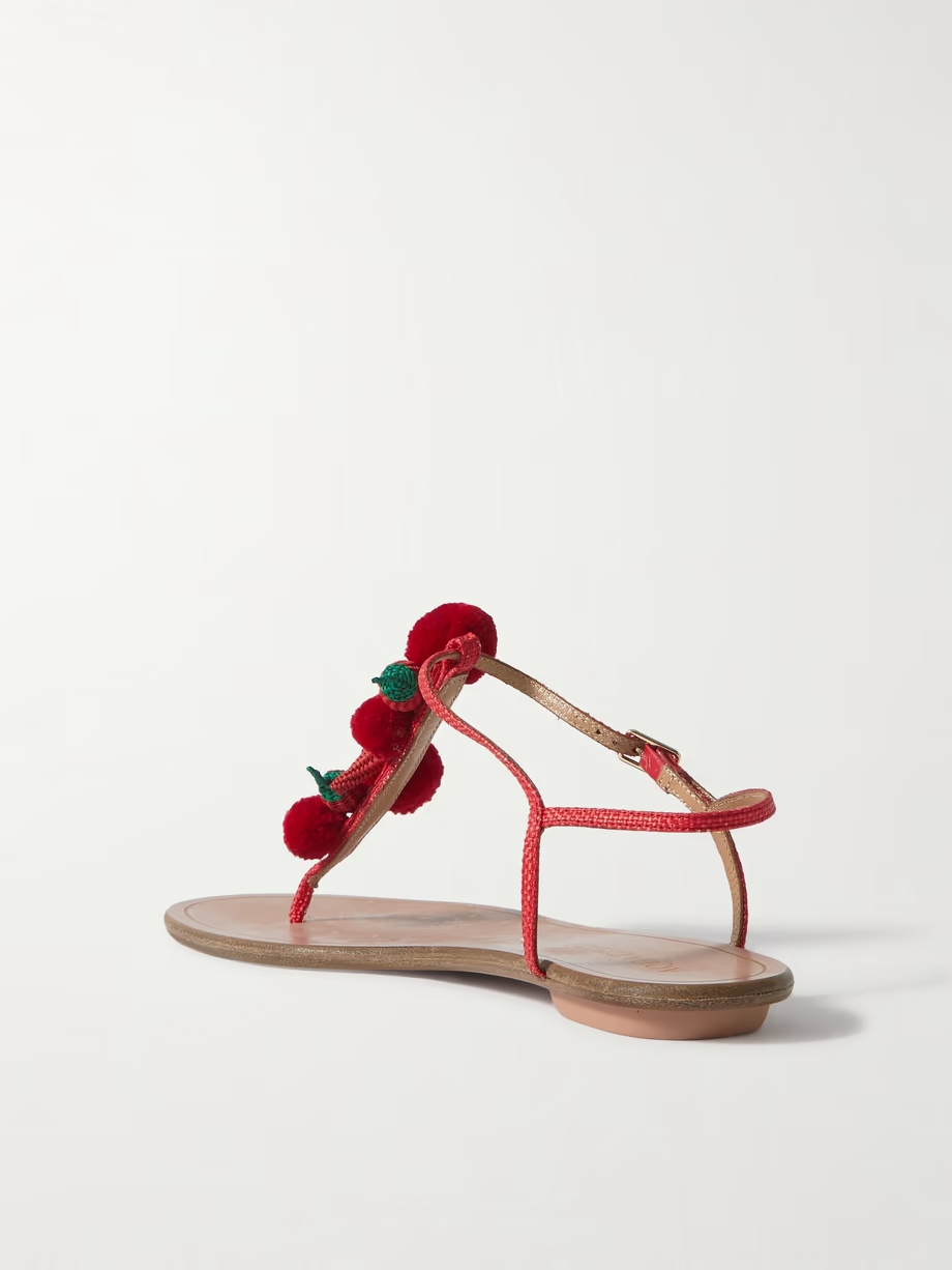 Chilli embellished raffia sandals