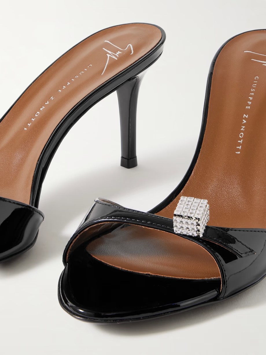 Clandestino embellished patent-leather mules