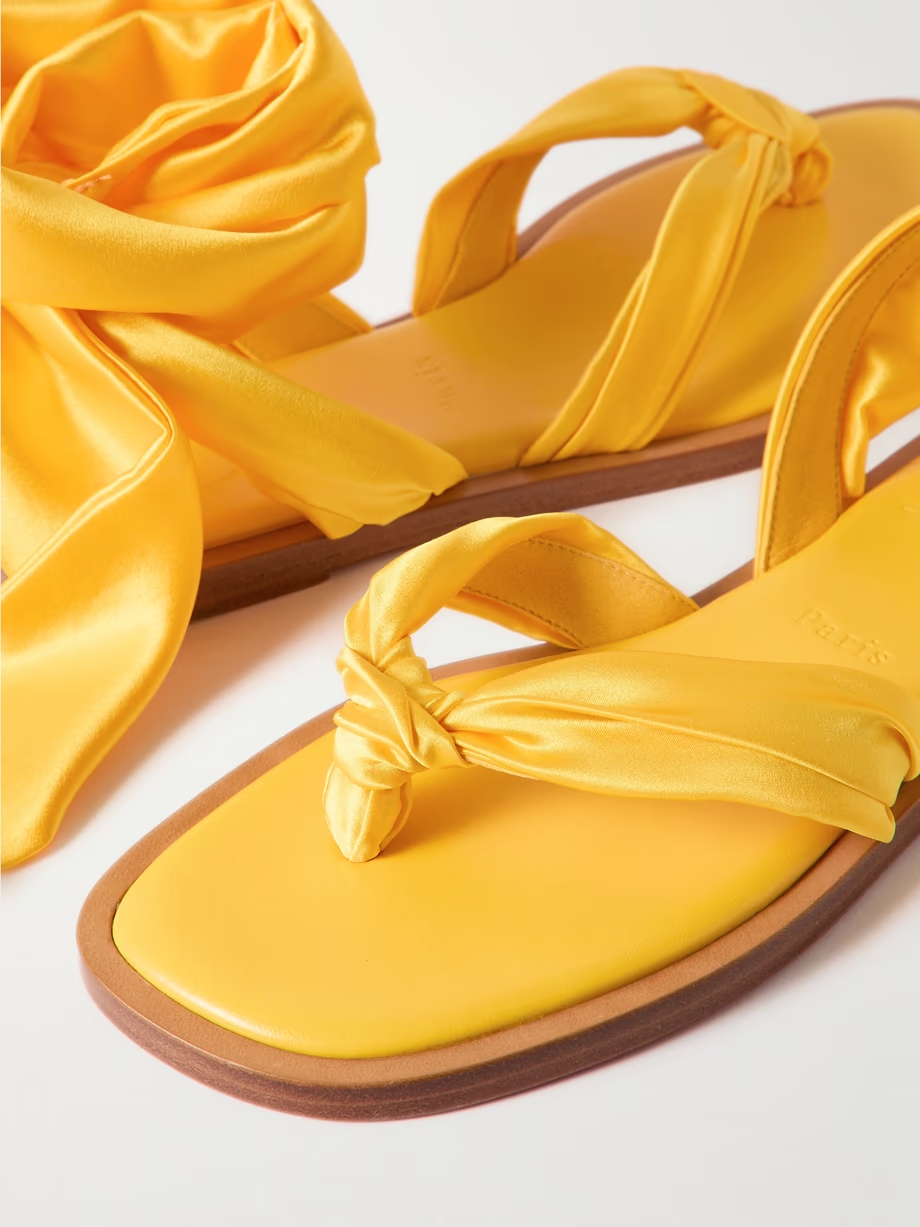 Nilo du Desert tie-detailed satin-crepe sandals