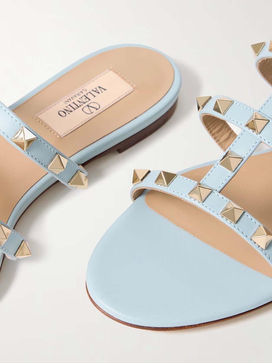 Rockstud leather sandals