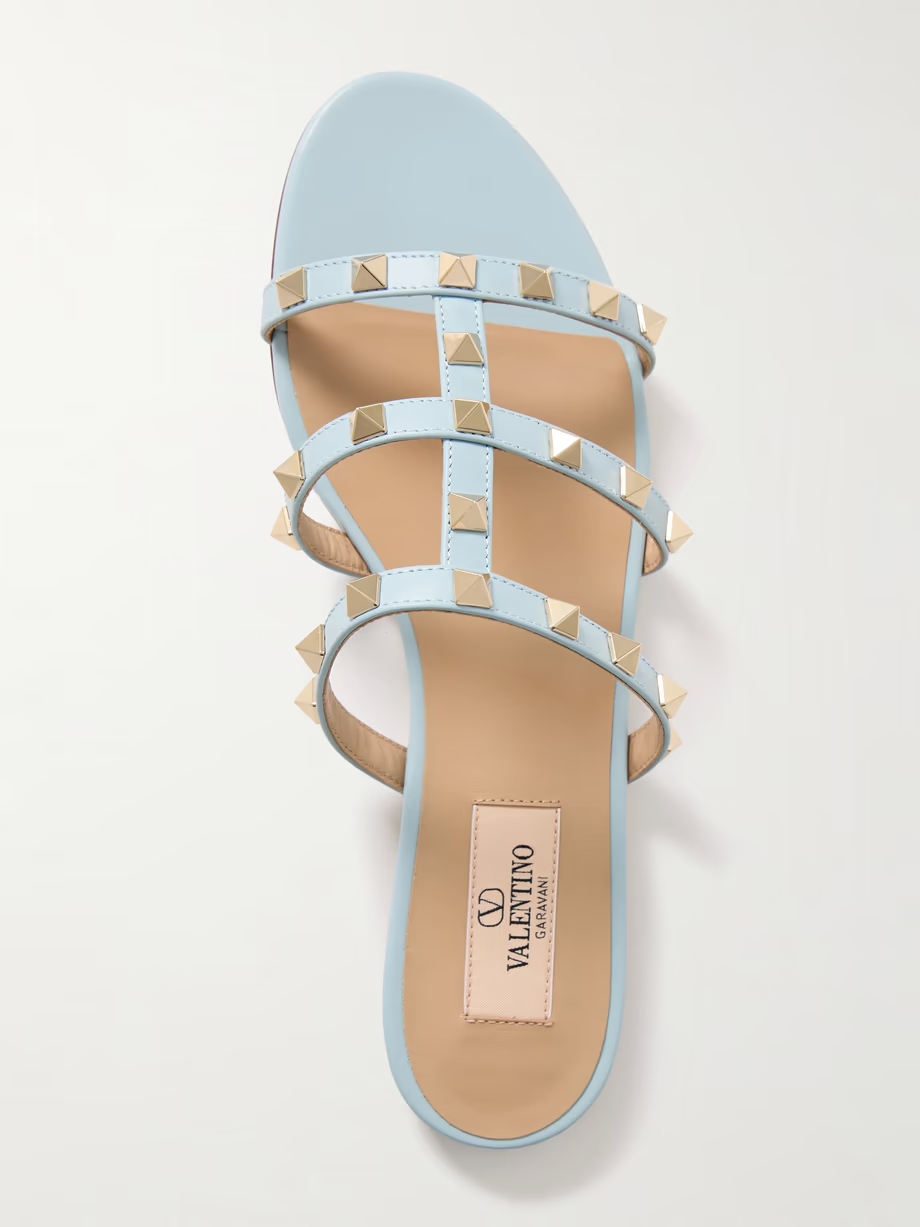 Rockstud leather sandals