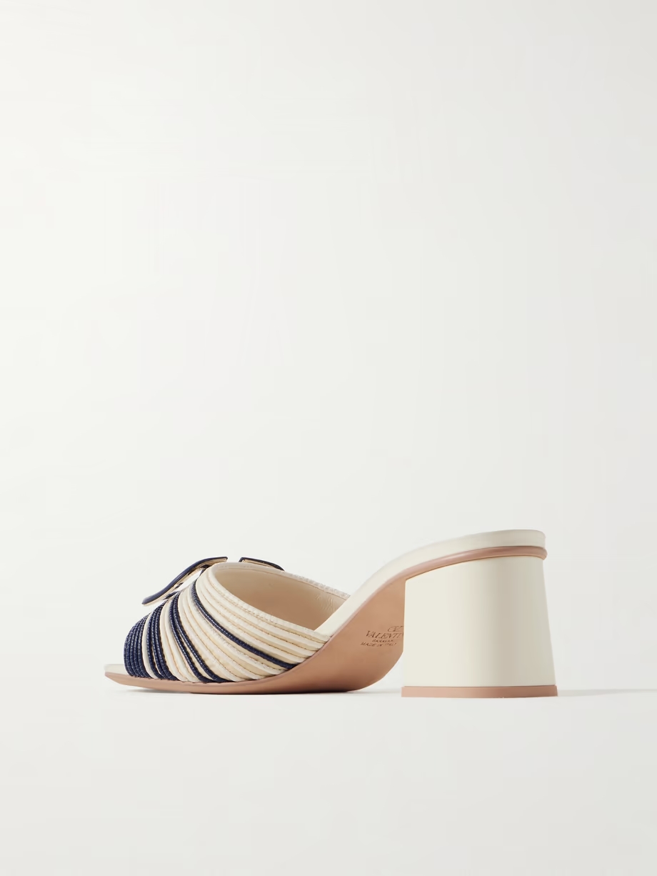 VLOGO 60 logo-embellished two-tone leather mules