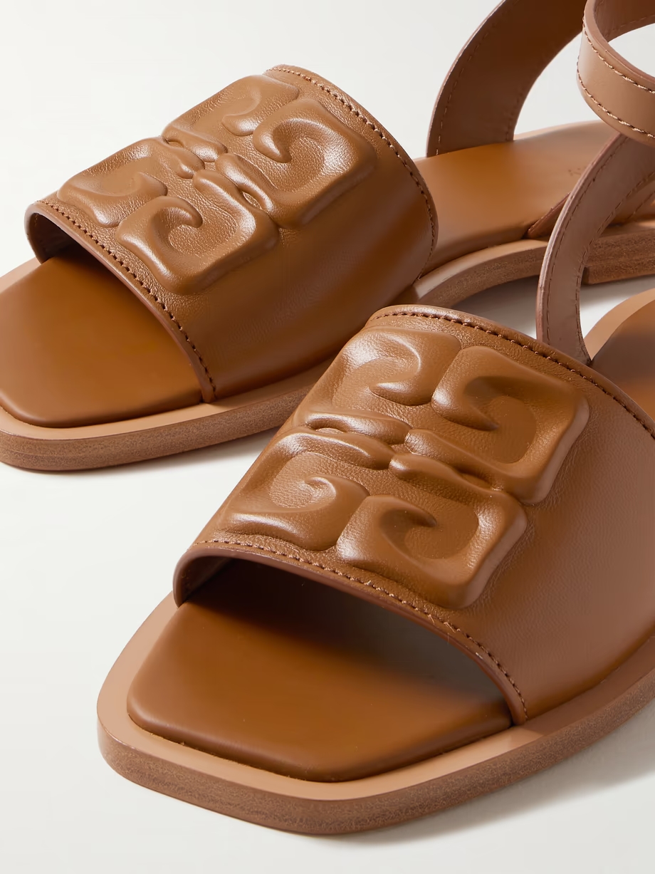 4G Liquid logo-embossed leather sandals