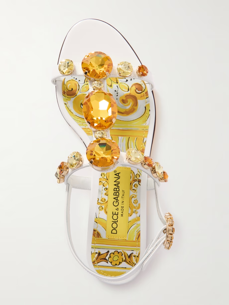 Bianca crystal-embellished patent-leather sandals