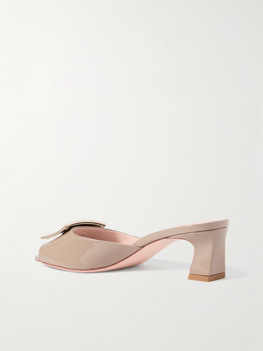 Trompette embellished patent-leather mules