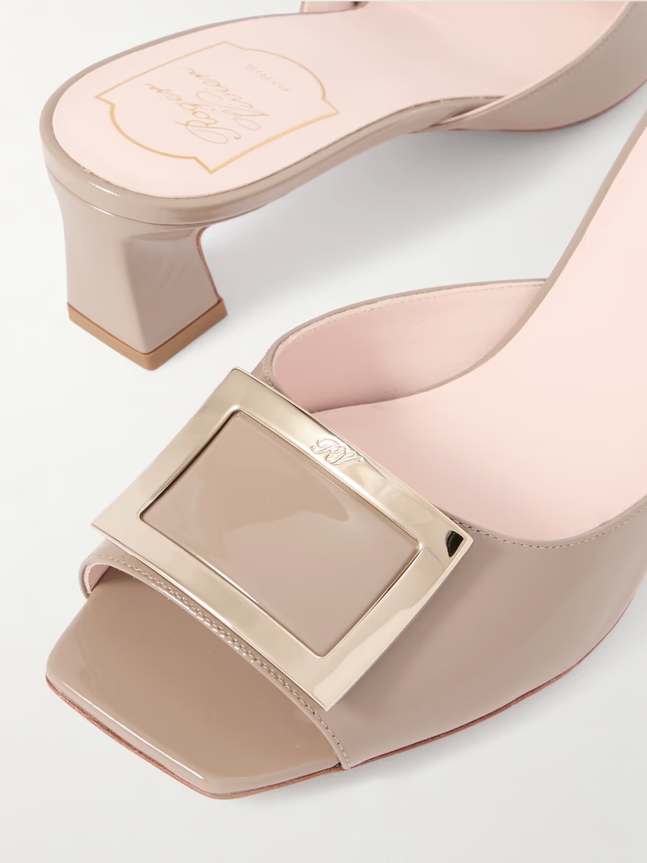 Trompette embellished patent-leather mules