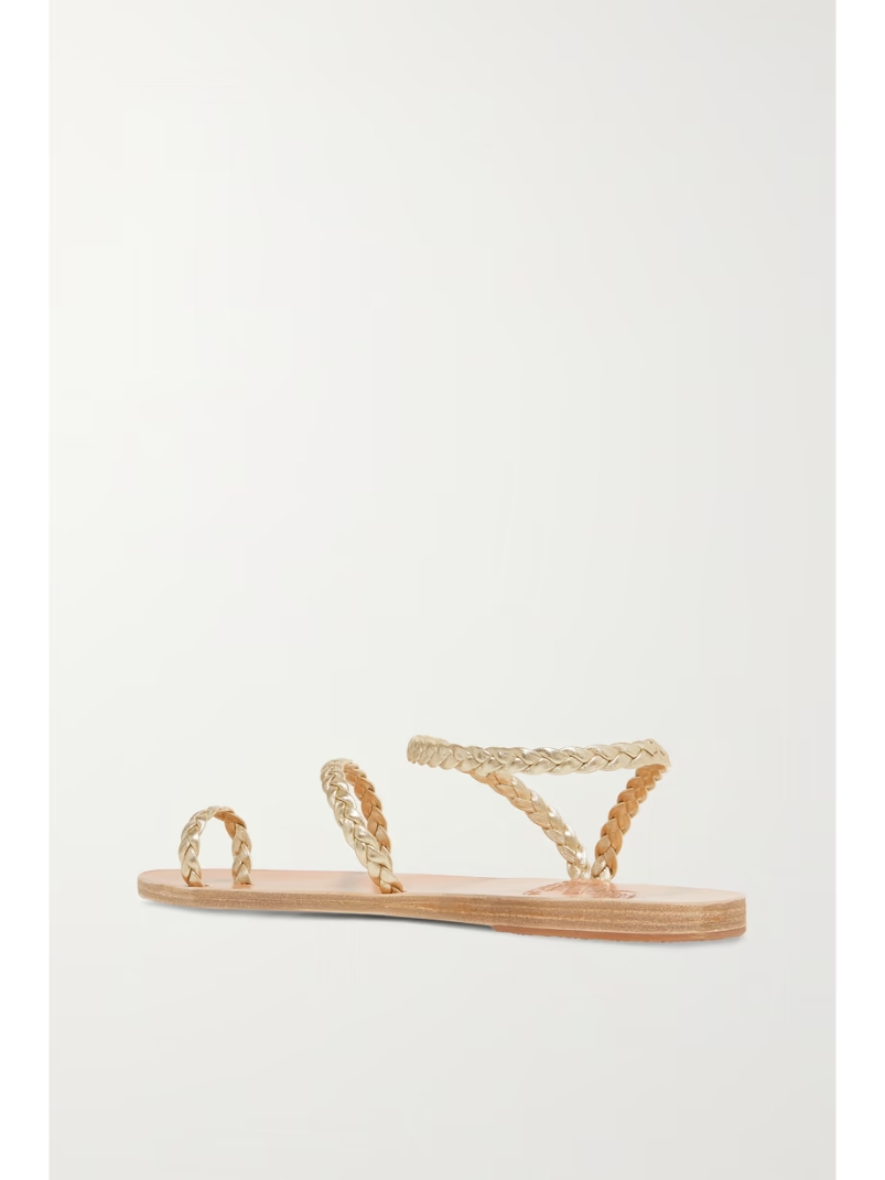 Eleftheria braided metallic leather sandals