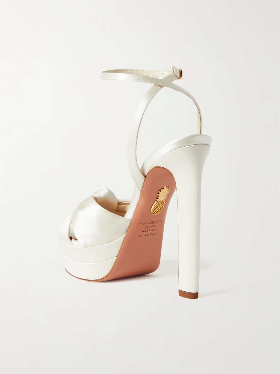 Cupid Plateau 130 knotted satin platform sandals