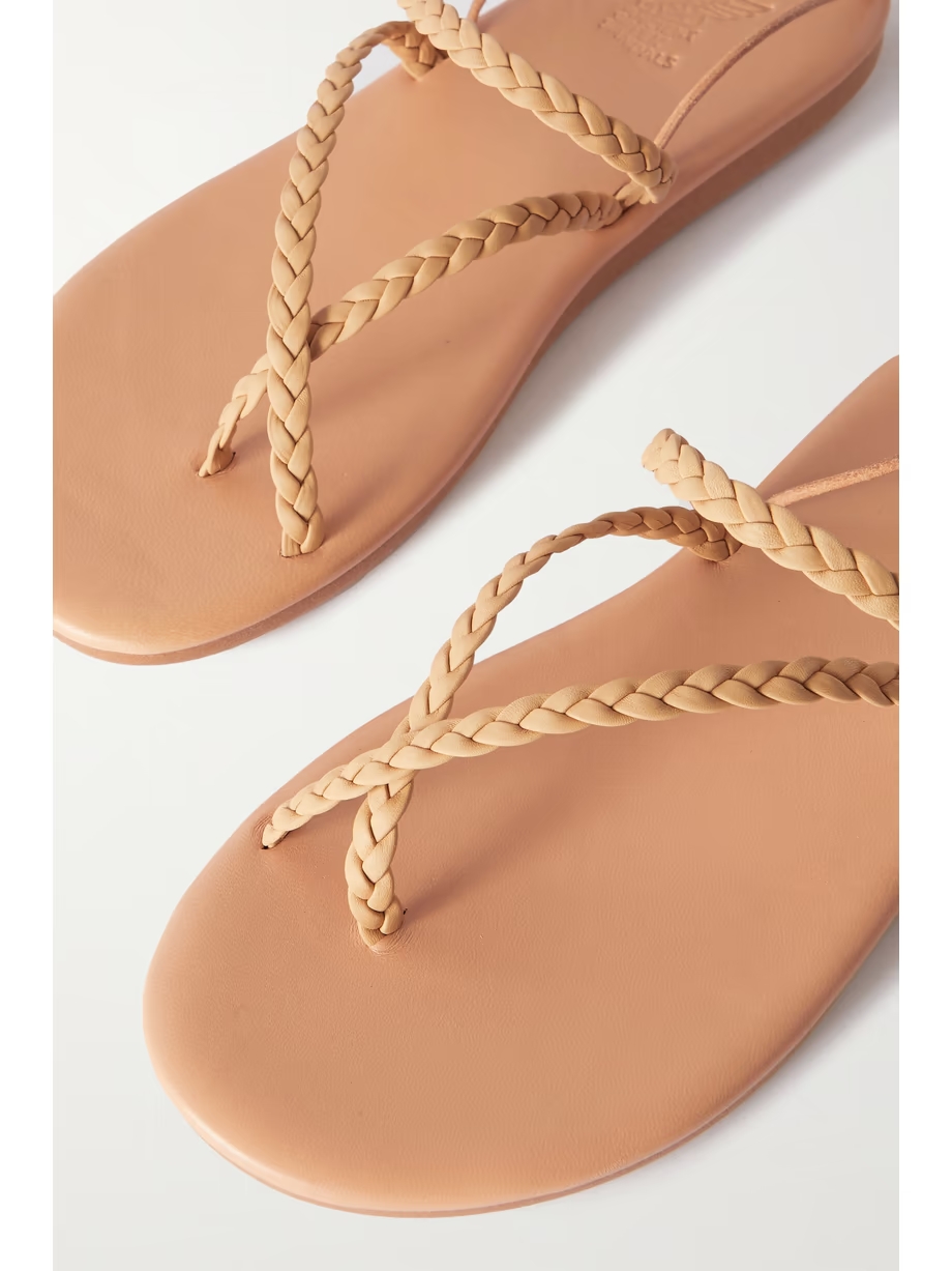 Plage braided leather slides