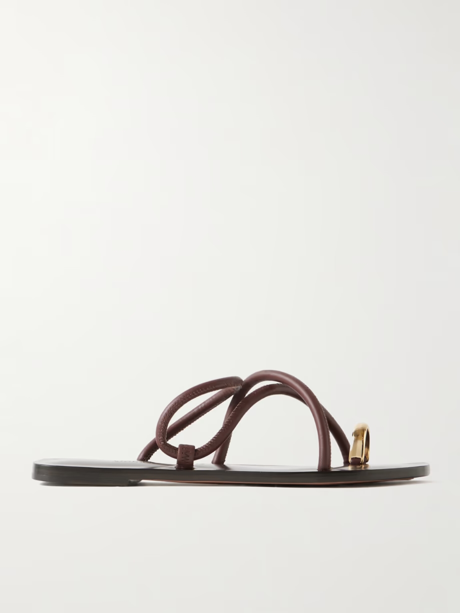 Laurie leather and gold-tone sandals