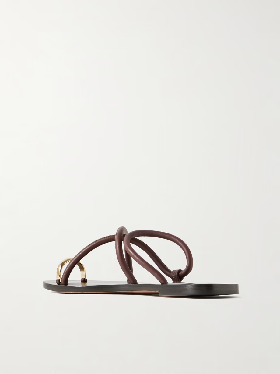 Laurie leather and gold-tone sandals