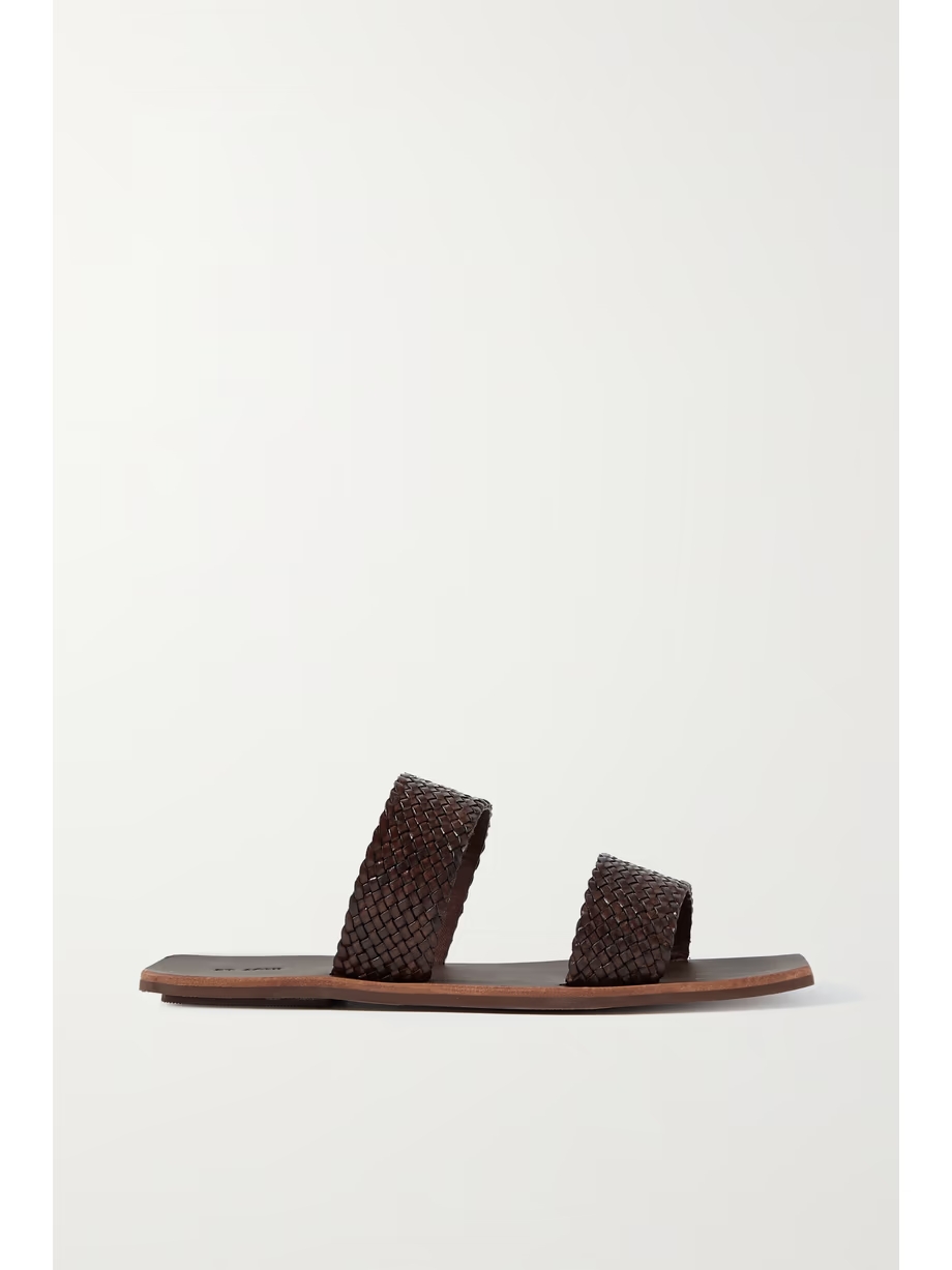 + NET SUSTAIN Clea woven leather slides