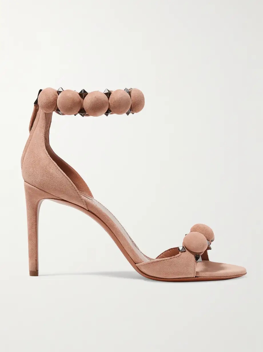 La Bombe 90 studded suede sandals