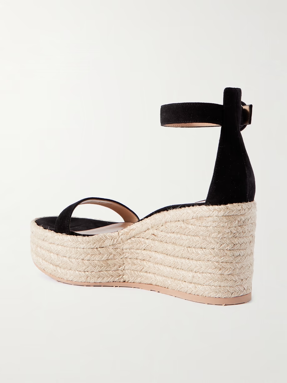 45 suede espadrille wedge sandals