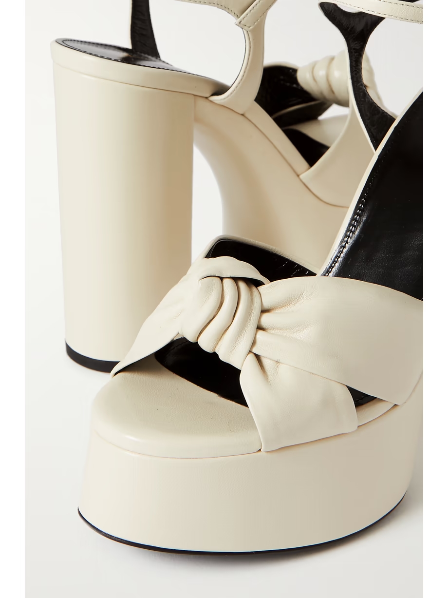 Bianca knotted leather platform sandals