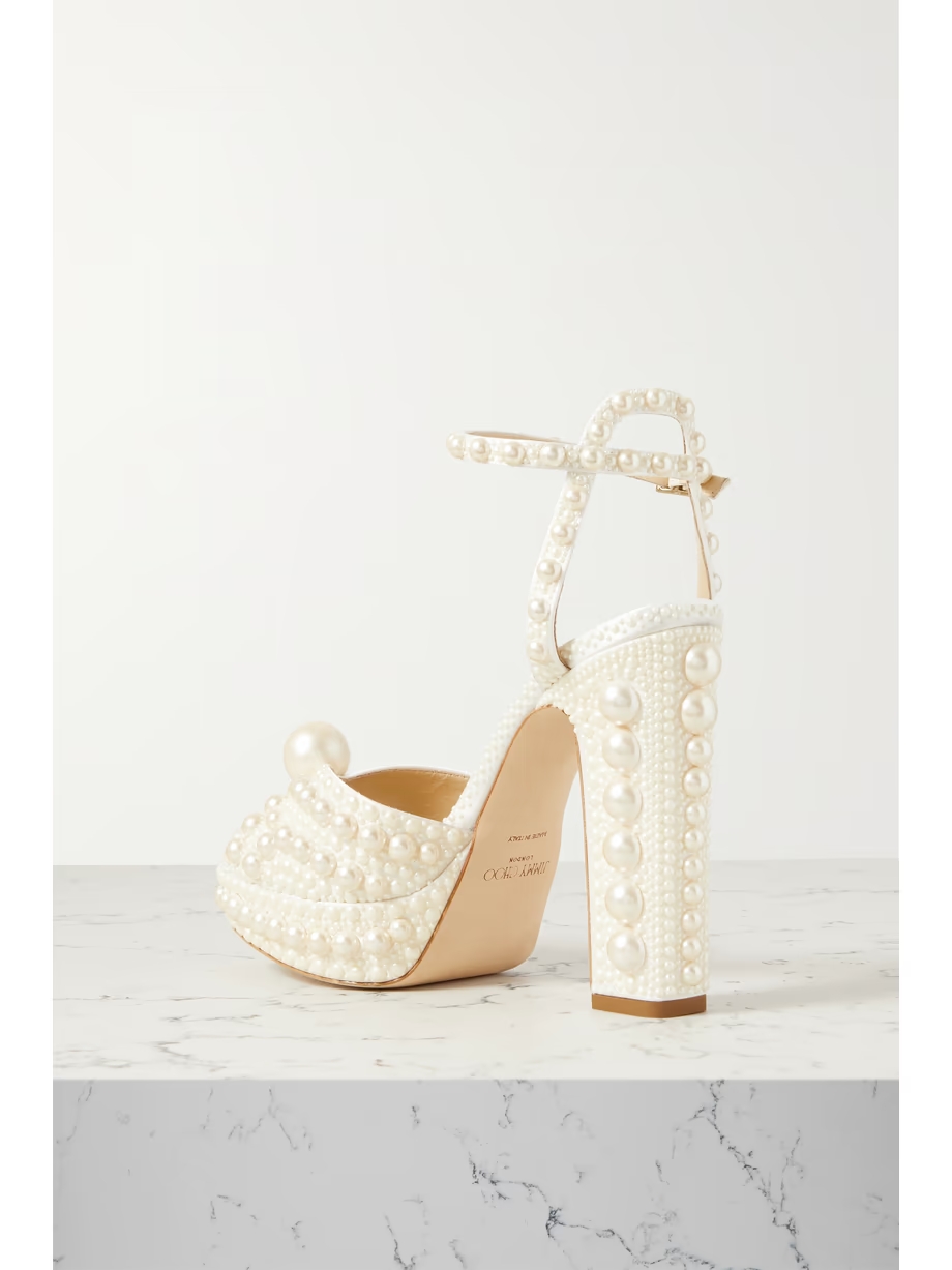 Sacaria 120 embellished satin platform sandals