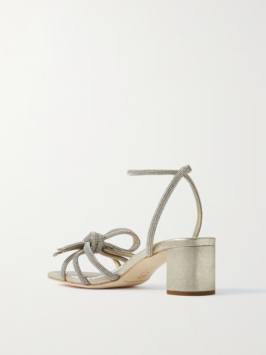 + NET SUSTAIN Mikel crystal-embellished metallic suede sandals