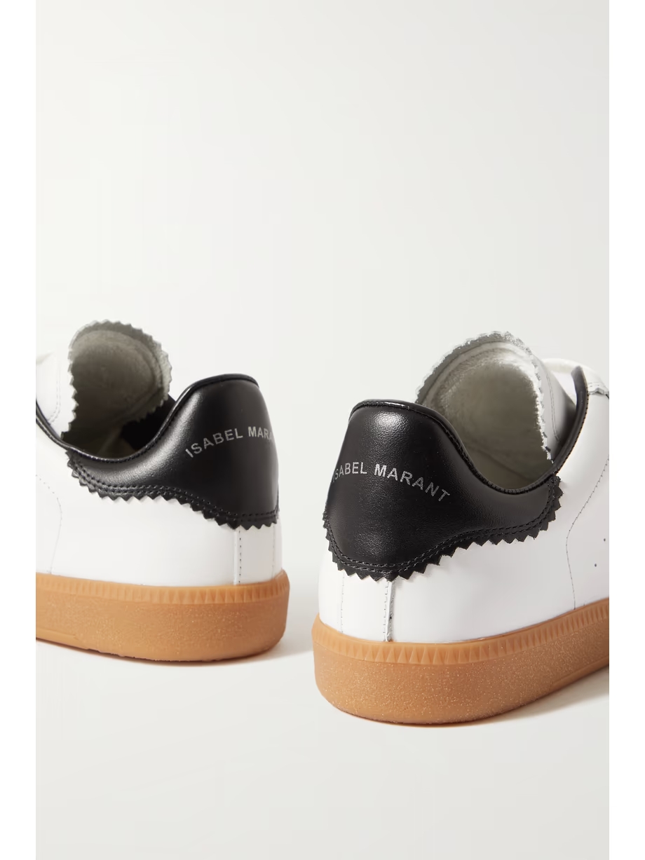 Bryce suede-trimmed perforated leather sneakers