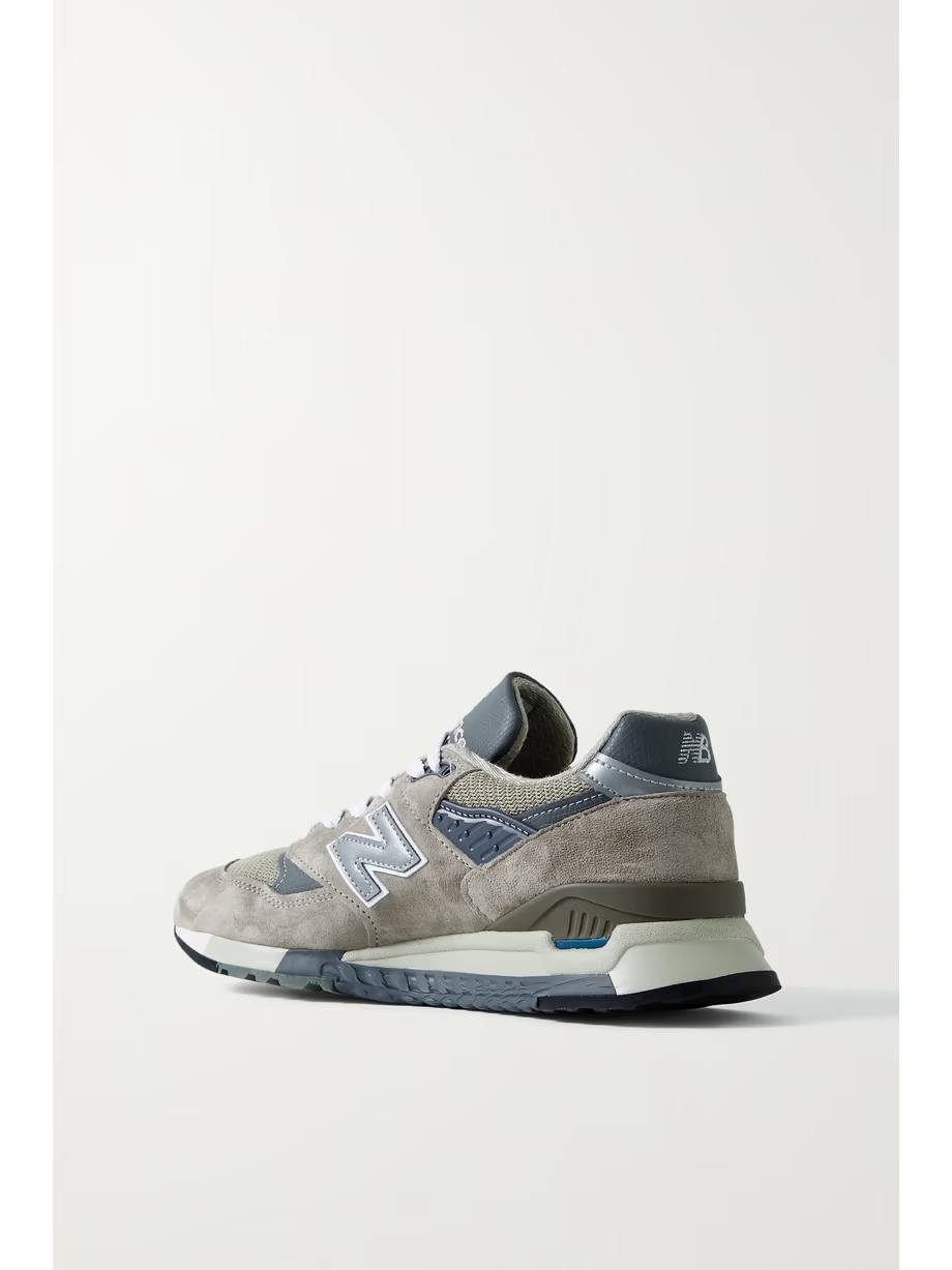 Made in USA 998 Core rubber-trimmed leather, mesh and suede sneakers