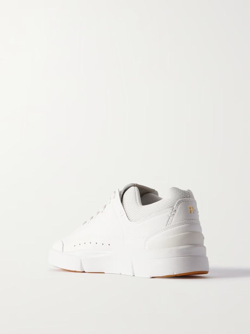 THE ROGER Centre Court mesh-trimmed faux leather sneakers