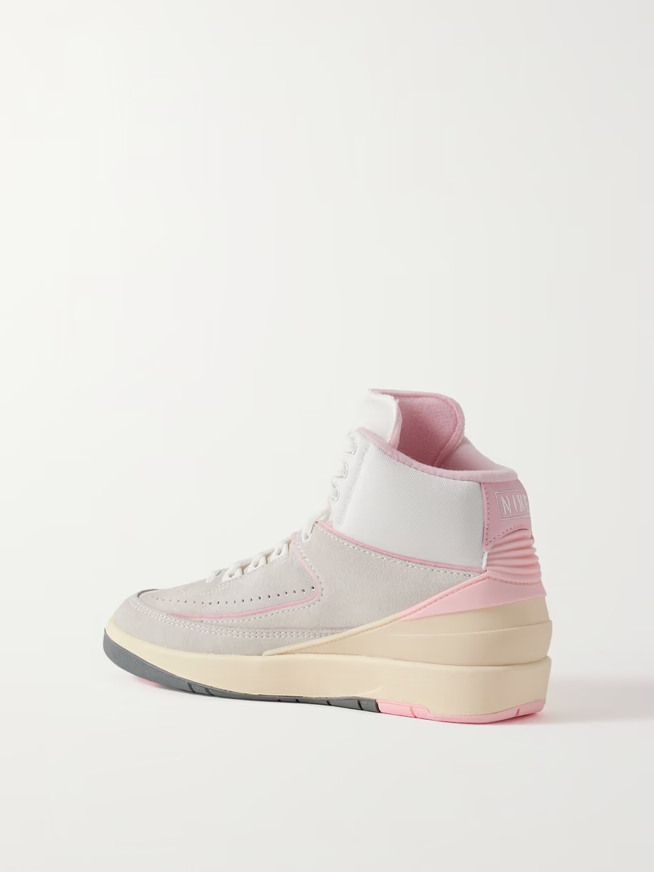 Air Jordan 2 Retro canvas-trimmed suede high-top sneakers