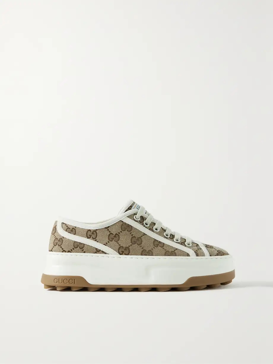 Logo-jacquard canvas sneakers