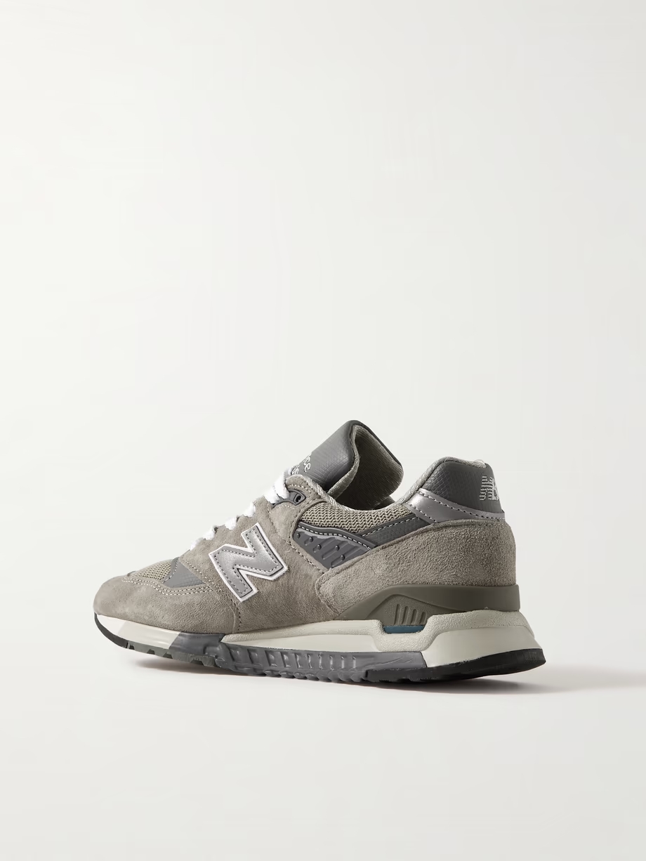 Made in USA 998 Core rubber-trimmed leather, mesh and suede sneakers