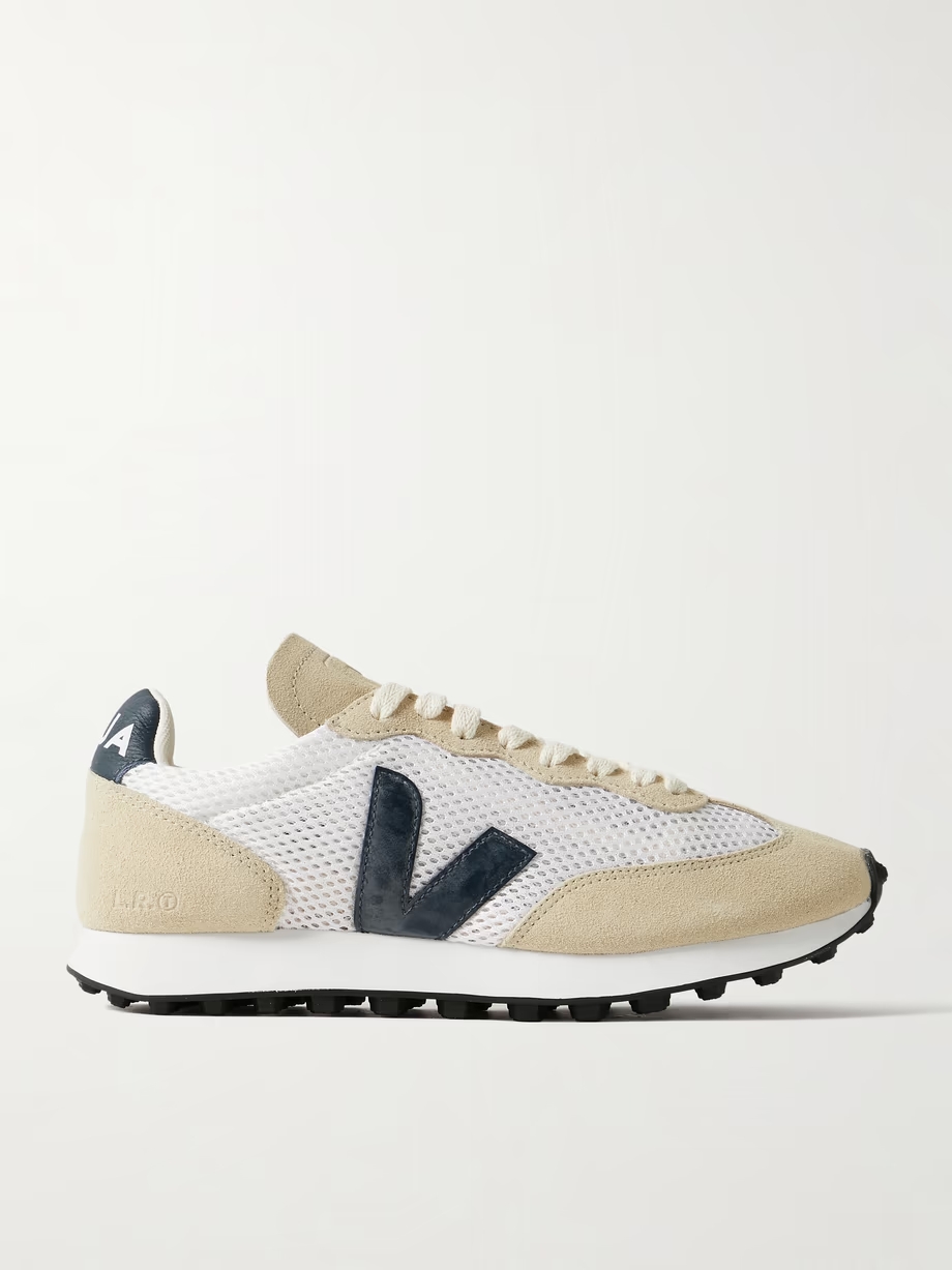 Rio Branco Light leather-trimmed suede and Aircell mesh sneakers