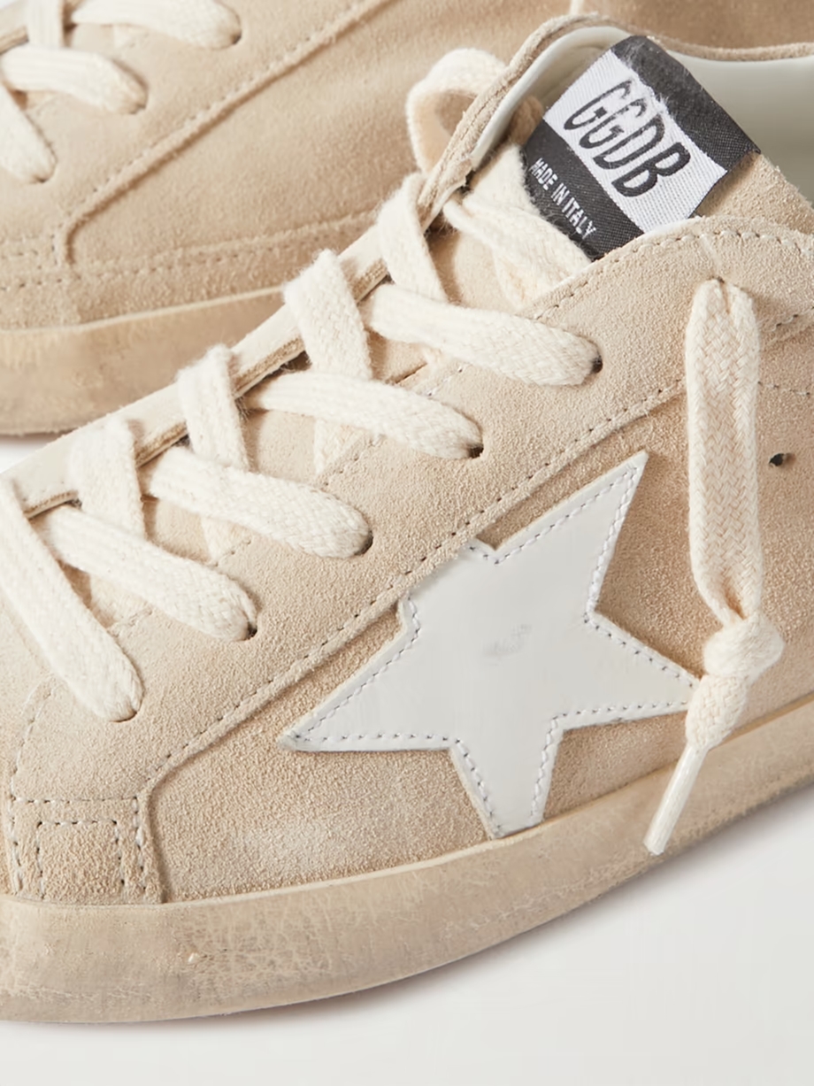 Super-Star leather-trimmed suede sneakers