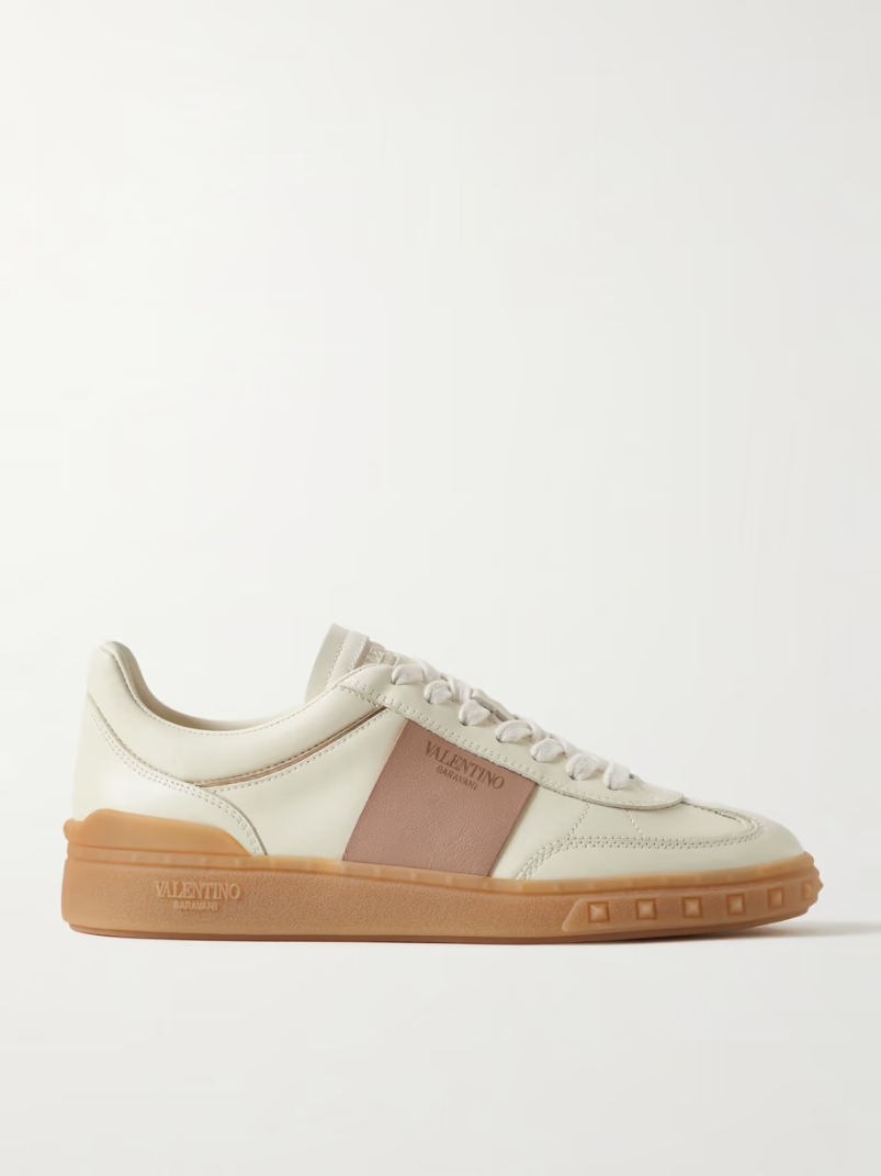 Two-tone leather sneakers