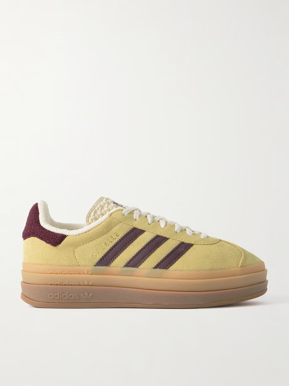 Gazelle Bold leather-trimmed suede sneakers