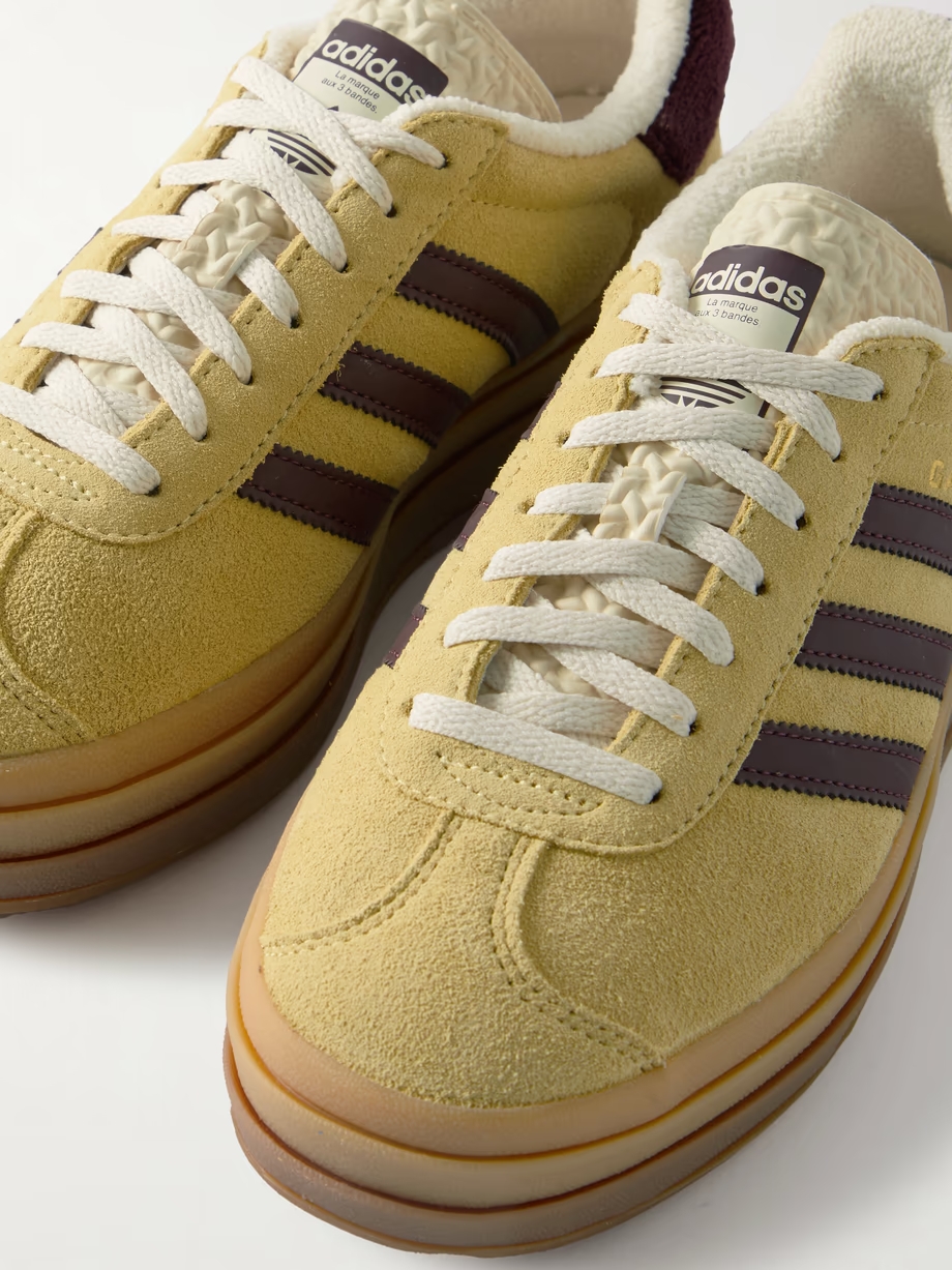 Gazelle Bold leather-trimmed suede sneakers