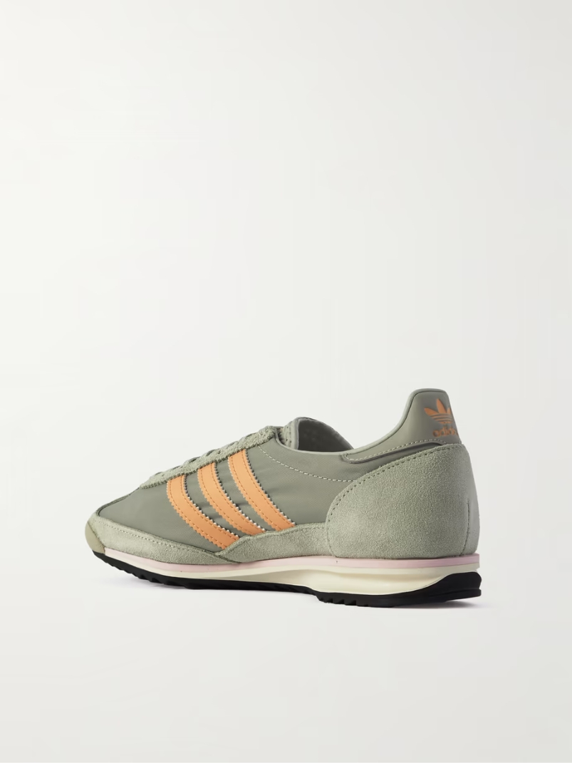 SL 72 leather-trimmed nylon and suede sneakers