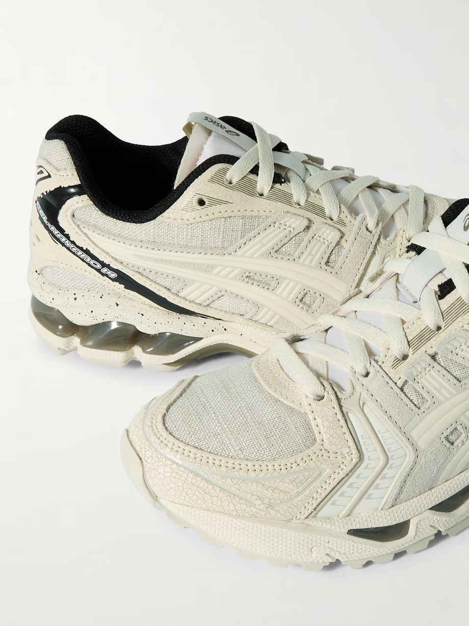 GEL-KAYANO 14 rubber-trimmed canvas and leather sneakers